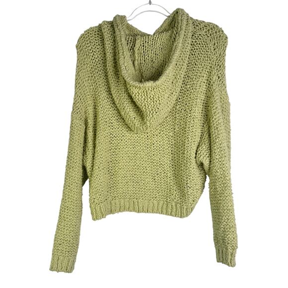 Pilcro Anthropologie Sailcloth Hooded Sweatshirt Cropped Loose Knit Green Small - Picture 10 of 15